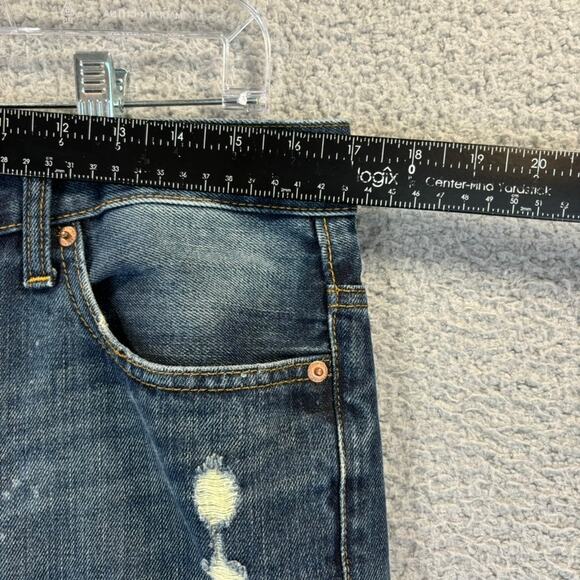 Aeropostale Jeans Mens 34x33 Blue Distressed Benton Original Bootcut (Tag 32x34) - Picture 7 of 11